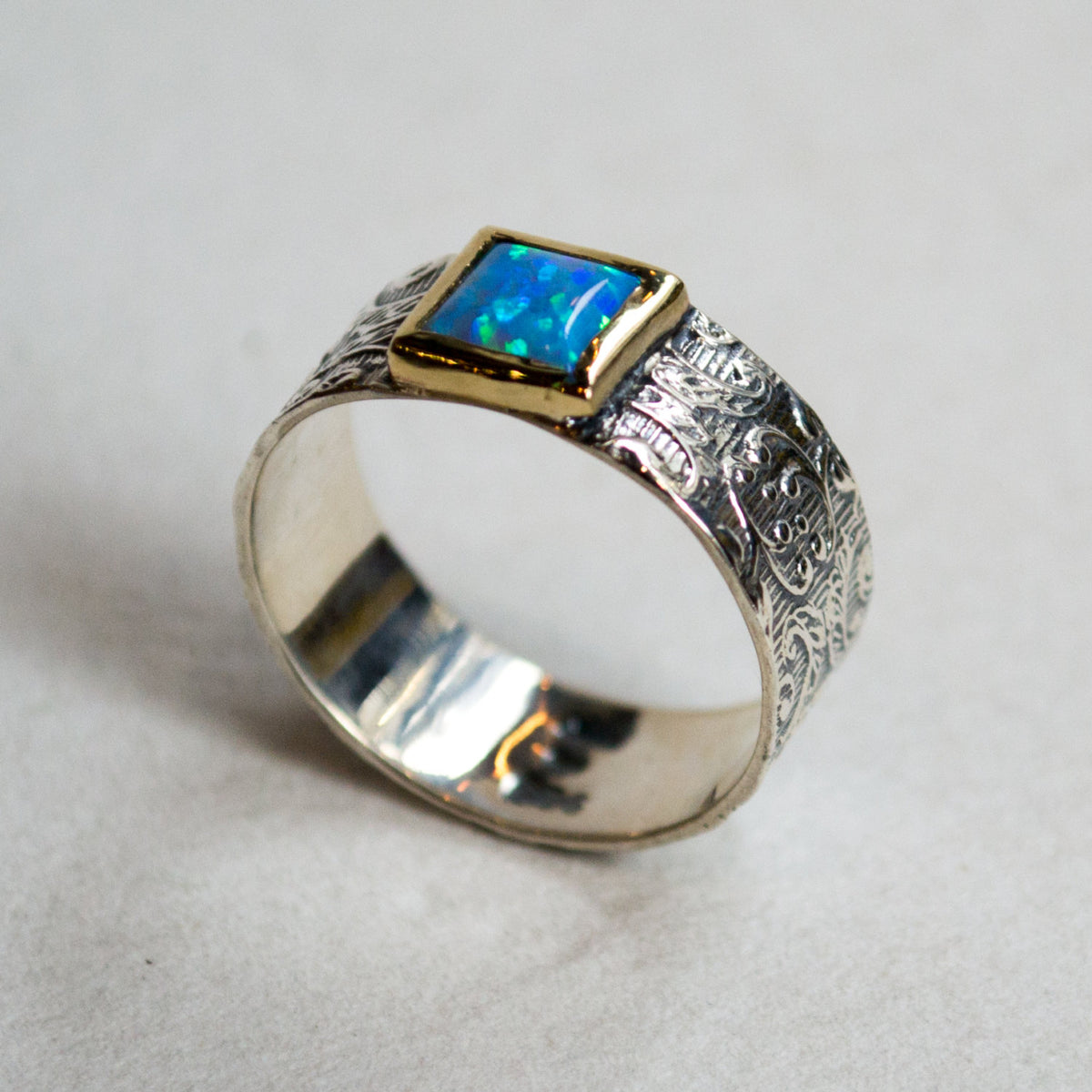 Unique Ring, Statement Ring, Modern Ring, Boho good Ring, Large Square Ring, Ring for Women, Gold Silver Ring, Resin Ring, Unique Opal Ring, Wide