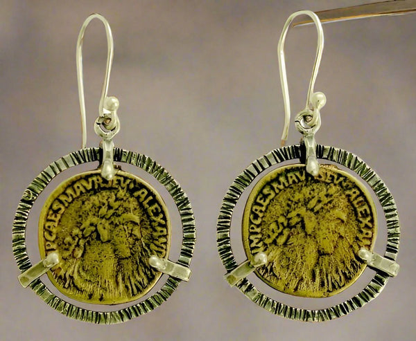 Antique Silver Coin Earrings -  End of Time.