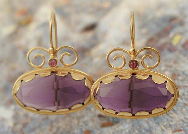 Amethyst Solid R Gold Earrings - Once...