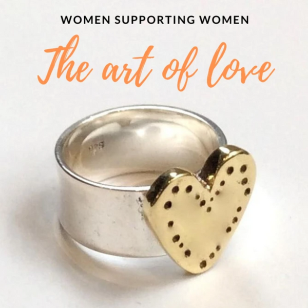 Silver Brass Heart ring - The Art Of Love R2340
