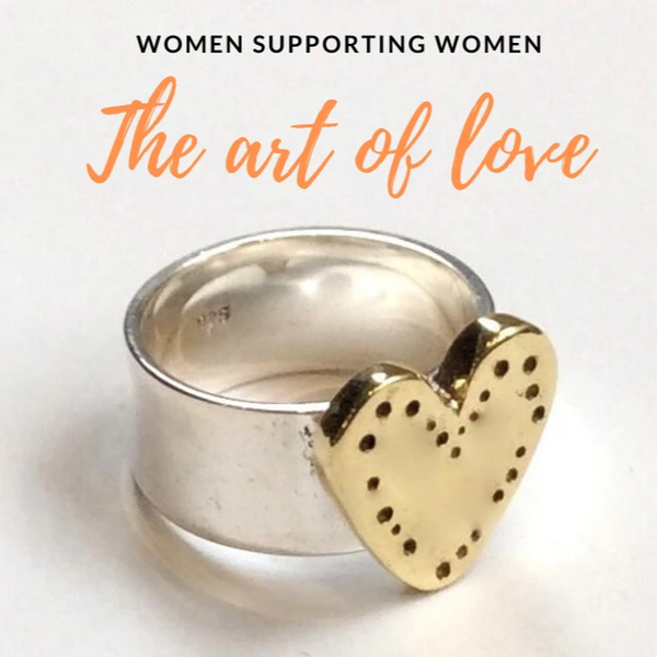 Women Support Women Silver brass heart ring- The Art Of Love R2340