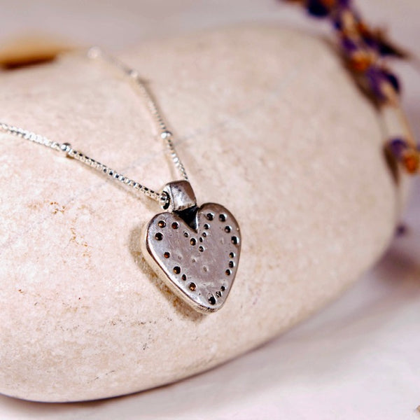 Sterling Silver Heart Necklace - The Art Of Love N7000