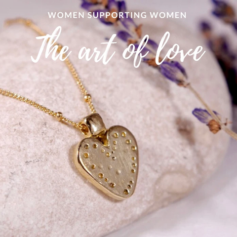 Golden Brass Heart Necklace - The Art Of Love NK7000