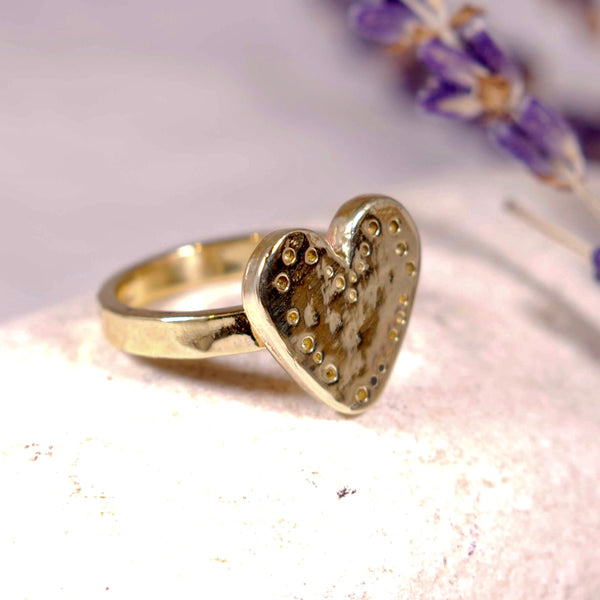 Golden Brass Heart Necklace - The Art Of Love NK7000