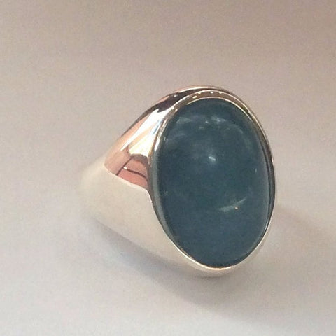 Sterling silver ring, milky aquamarine ring, statement ring, cocktail ring, stone ring, modern ring, casual ring - A spectacular now R2352