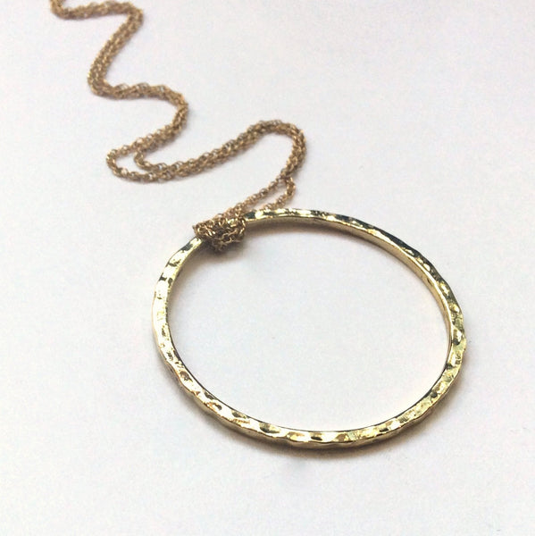 Circle Golden brass necklace