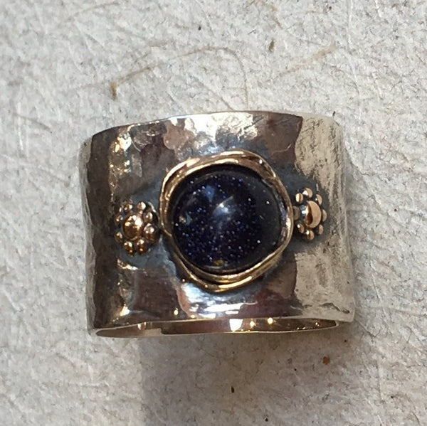 two tone gemstone ring