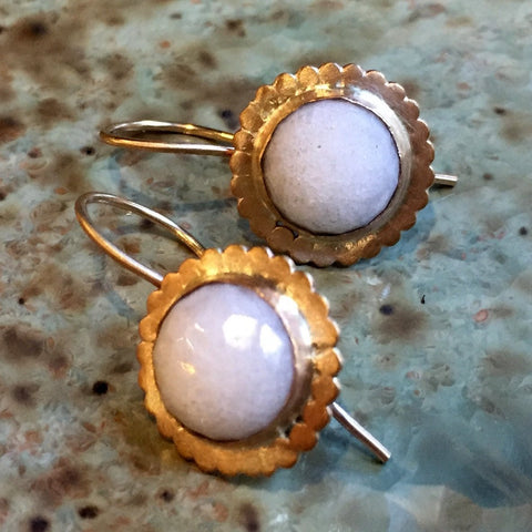 White agate earrings, Dangle earrings, bridal earrings, drop earrings, gold filled earrings, bridal elegant earrings - White Magic E8055