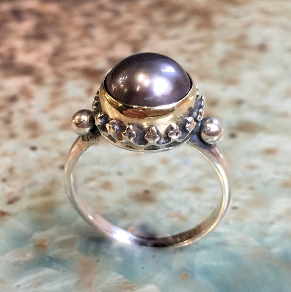Engagement pearl ring