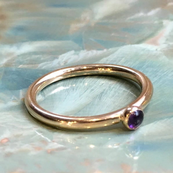 Amethyst ring, February birthstone ring, Gold ring, Gold Filled ring, stacking ring, custom ring, dainty ring, stone ring - So happy R2453