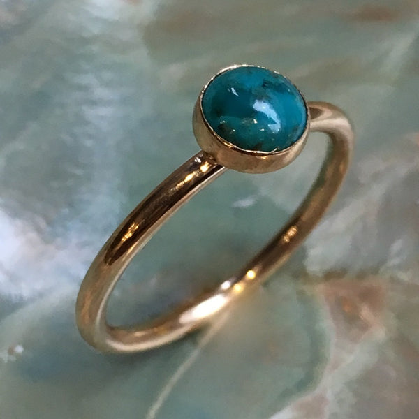 Turquoise ring, December birthstone ring, Gold ring, Gold Filled ring, stacking ring, custom ring, dainty ring, stone ring - So happy R2454