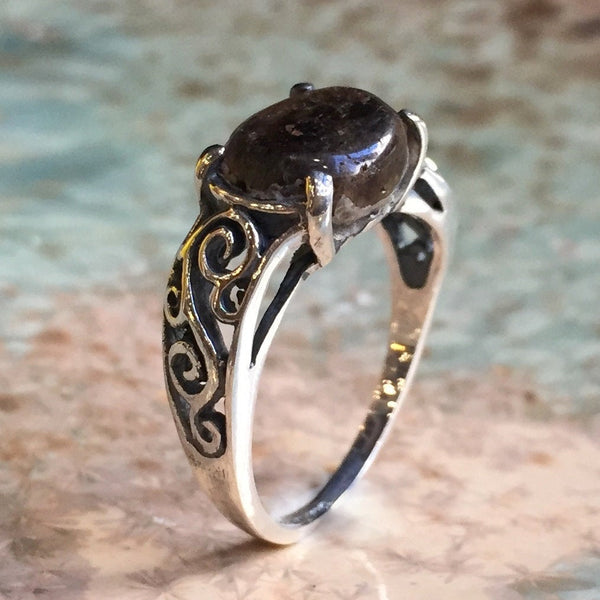 Tourmaline ring, Gypsy jewelry, sterling silver ring, engagement ring, filigree ring, bohemian ring, gypsy ring - A Celebration R2219-1
