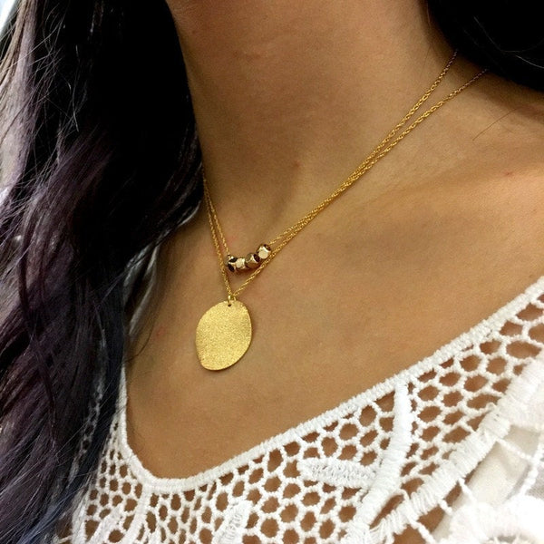 gold disc necklace