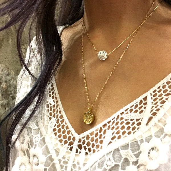 Gold Compass necklace