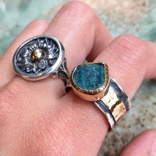 wide mixed metals Apatite ring