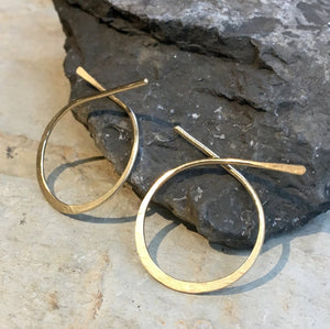 Gold Hoops, Threader earrings, Hoop Earrings, Loop Earrings, Simple Earrings, small earrings, dainty earrings, casual - Flirt E90029