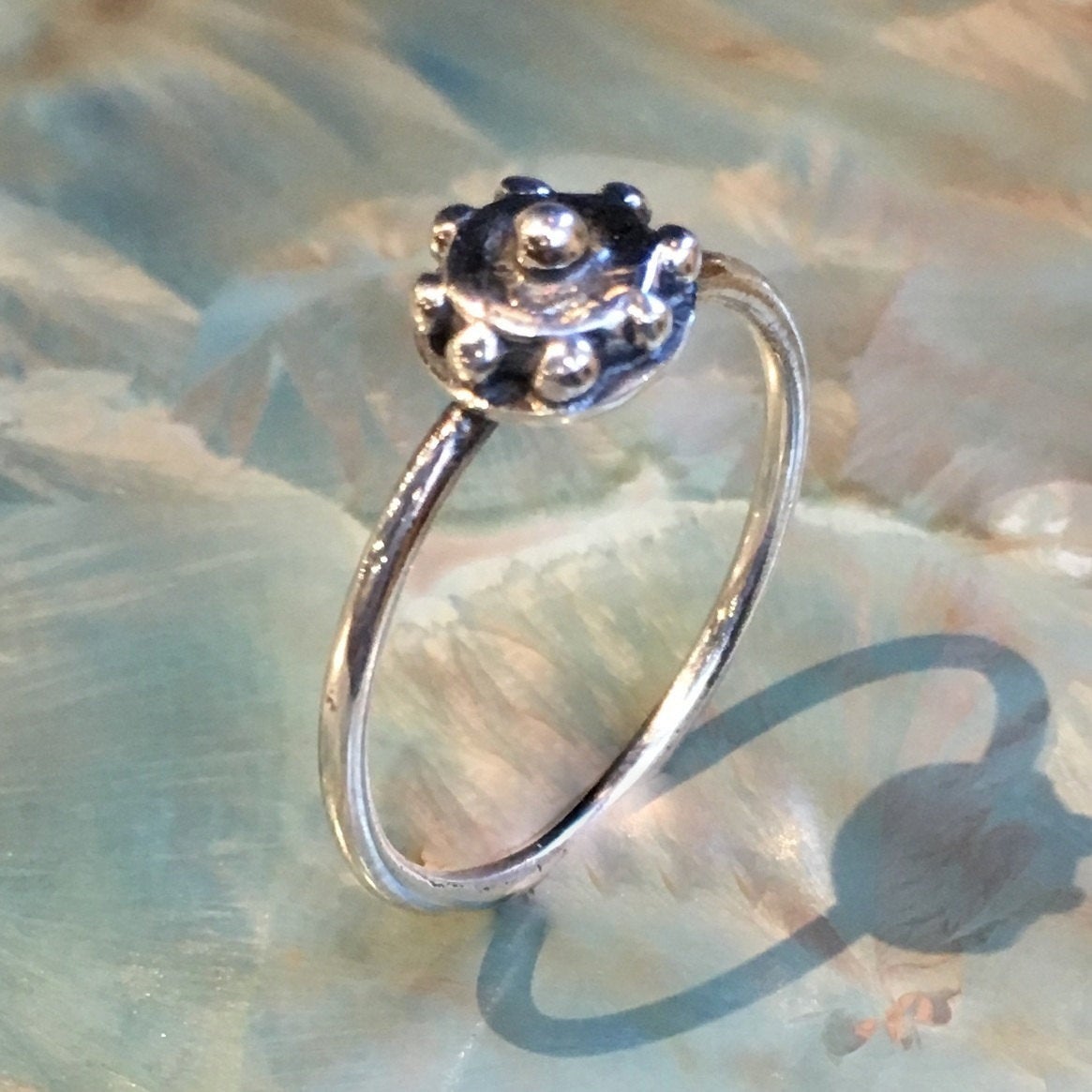 Minimalist Silver Ring, Stacking Ring, Skinny Ring, organic ring, Stackable Silver Ring, button ring, dainty ring, thin ring - Lisa R2486