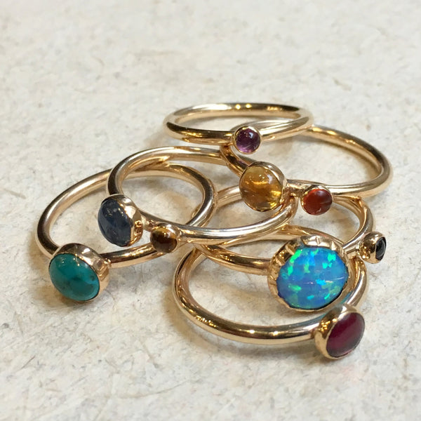 Oval gemstone ring, Labradorite ring, birthstone ring, Gold Filled ring, stacking ring, personalised ring, dainty ring - My MaryAnne R2614