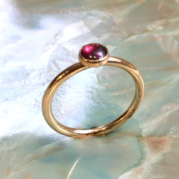 Birthstone Ring, Personalised stone Gift, Promise Ring, Thin Gold Ring, Personalised Jewelry, Dainty Ring - Stacking Rings - So happy R2455