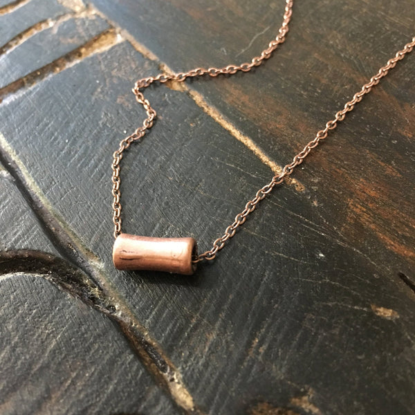 Copper tube necklace