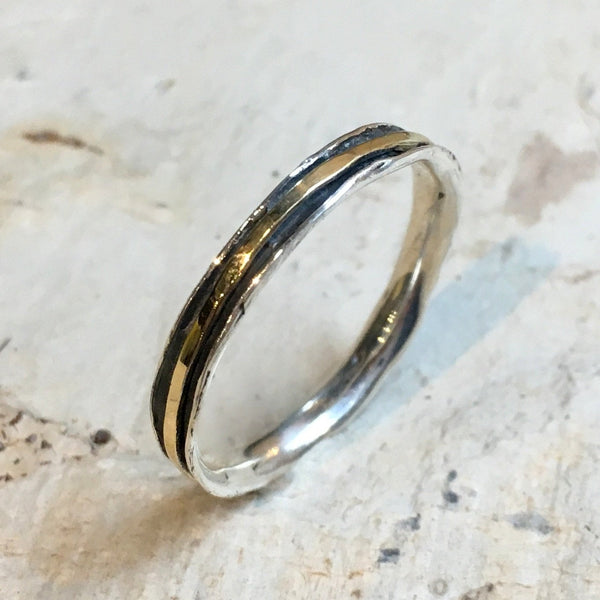 Skinny spinner Ring, Minimal Silver gold Ring, Stackable Ring, wedding band, Stacking Ring, midi ring, dainty ring - Lucky Star R2462