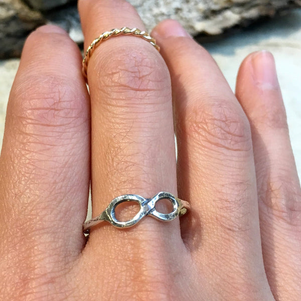 Silver Infinity Ring, Sterling silver ring, Infinity ring, Friendship ring, Bridesmaid ring, stacking ring, bff Gift - Infinite love R2469