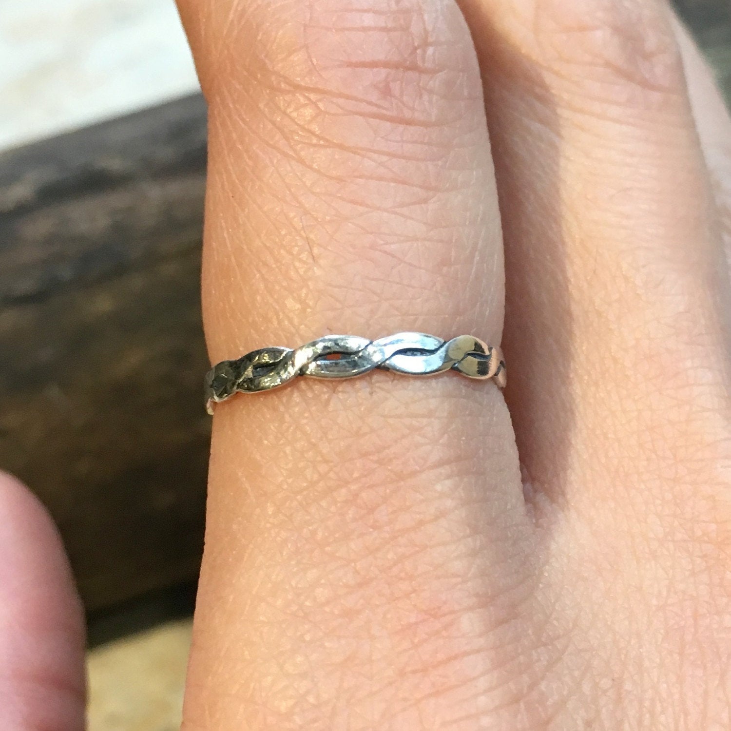 Minimal Ring, midi ring, dainty ring, Twisted Stacking Ring, Skinny Ring, Stackable Silver Ring, Organic Silver ring - Guilty Secret R2475