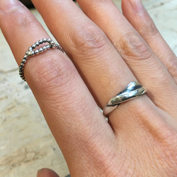 Twisted Stacking Ring, Minimal Ring, midi ring, dainty ring, Skinny Ring, Stackable Silver Ring, Organic ring, thumb ring - A hug R2478