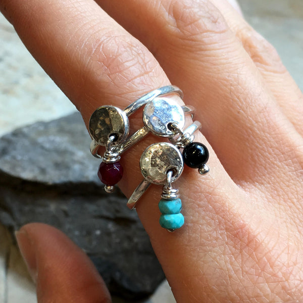 Garnet ring, January birthstone ring, mothers ring, stacking ring, personalised ring, family stones ring, dainty ring - Your Colors R2499