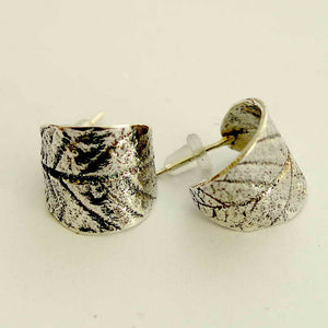 Leaf stud earrings, botanical earrings, sterling silver earrings, leaf post earrings, leaf studs, nature earrings, simple - Songbird E2129