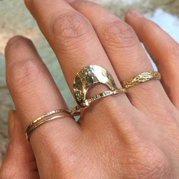 Stacking Ring, Gold Filled ring, Gold midi Ring, knuckle Ring, hammered gold Ring, dainty ring, skinny ring, gold thin ring - Fancy R2481