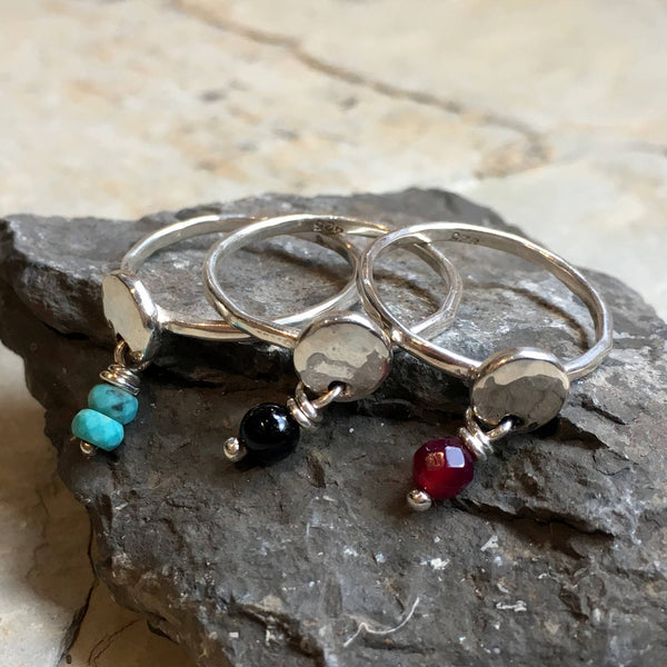 Garnet ring, January birthstone ring, mothers ring, stacking ring, personalised ring, family stones ring, dainty ring - Your Colors R2499