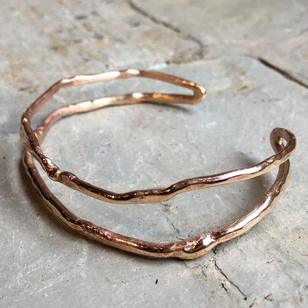 Organic Goldfilled cuff, dainty gold cuff, skinny gold cuff, open bracelet, dainty cuff, layering bracelet, simple cuff - Someway B3025