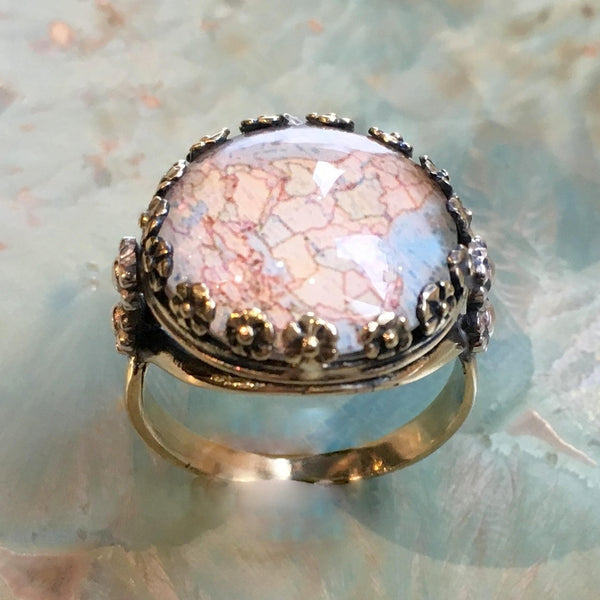 Map ring, silver antique map ring, World map ring, atlas ring, gift for the traveller, wanderlust ring, globe ring - The globe R2527