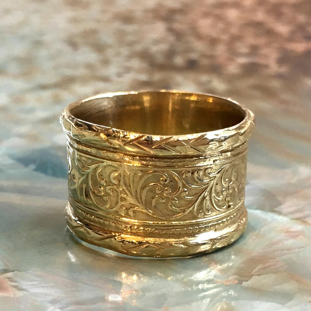 Golden brass band, boho ring, Brass ring, Unisex wedding band