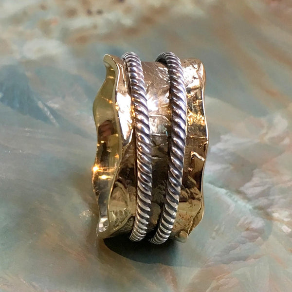 Silver brass Ring, thumb ring, boho ring, botanical ring, silver wedding Ring, vine ring, nature ring, gold ring - Unexpected feeling RK2519