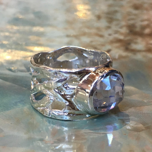simple clear Zircon ring