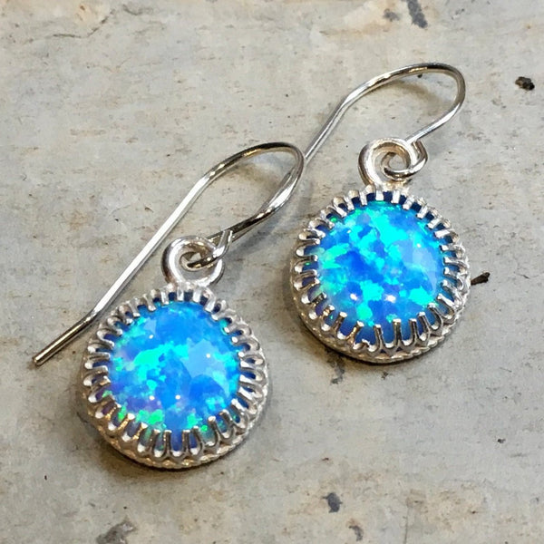 Silver garnet earrings, red stone earrings, crown earrings, boho Dangle earrings, casual earrings, Small gemstone earrings - A Spark E8060-2