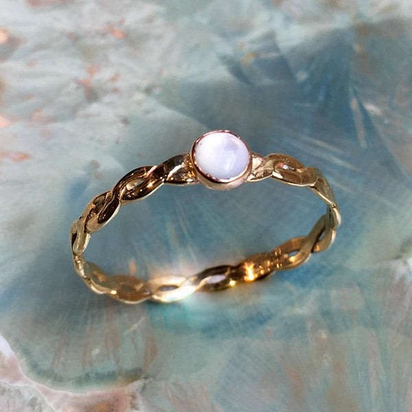 Moonstone ring, stacking ring, skinny ring,  June birthstone ring, Gold ring, brass ring, engagement ring, gemstone ring - On The moon R2505
