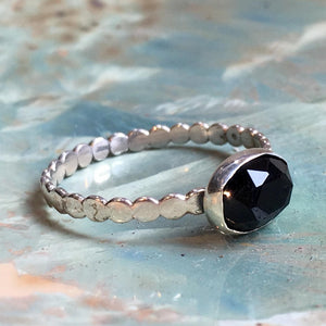Onyx ring, birthstone ring, mothers ring, stacking ring, personalised ring, family stone ring, dainty ring, silver ring - Your Night R2539