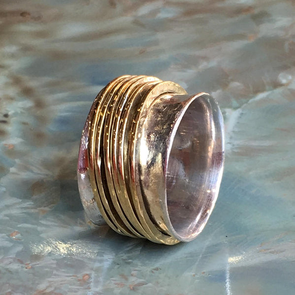Bohemian silver brass ring