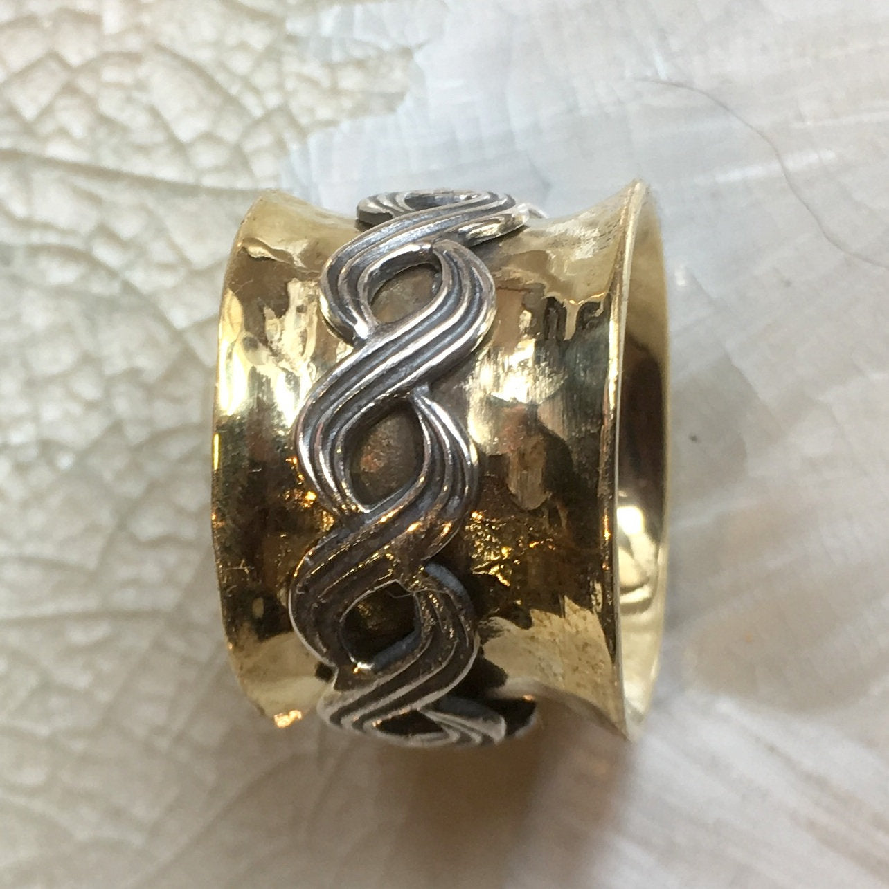 Brass Silver wedding ring
