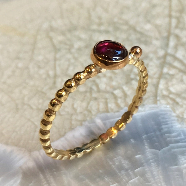 Garnet ring, January birthstone ring, brass ring, stacking ring, mothers ring, stacker dainty ring, gemstone ring - Simply yours R2586