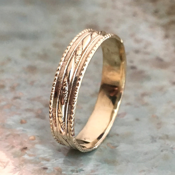 Unisex Wedding ring, stacking ring, boho ring, Brass ring, textured ring, hippie ring, unique stacking band, simple - Always mine RK2375
