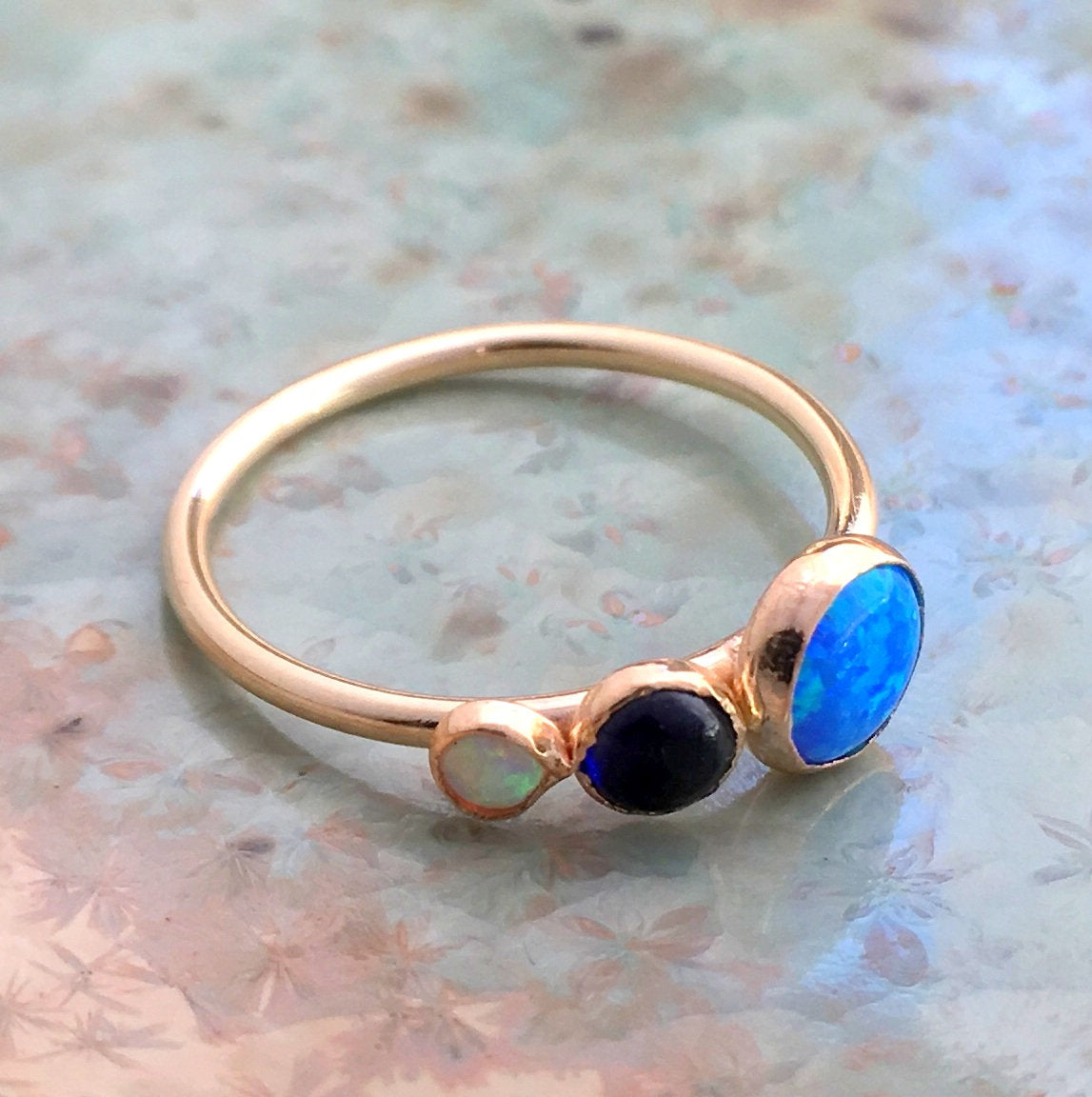 Birthstones ring, custom family ring, stacking ring, Mothers ring, Gold ring, Gold Filled ring, multi stone ring - Say anything R2559-1
