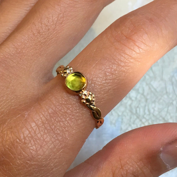 Peridot ring, birthstone ring, Gold ring, Gold Filled ring, thin stacking ring, personalised ring, dainty ring, simple ring - Surprise R2585