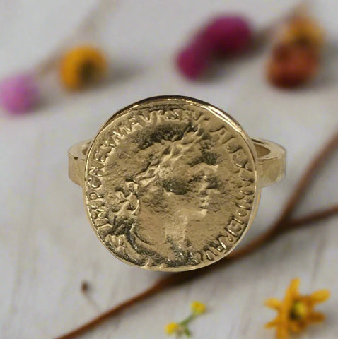 Solid gold Coin ring - My icon RG1493