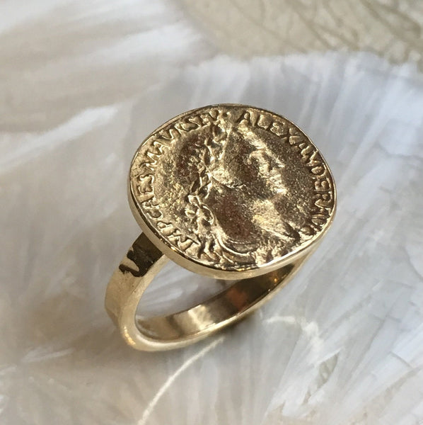 Solid gold Coin ring - My icon RG1493