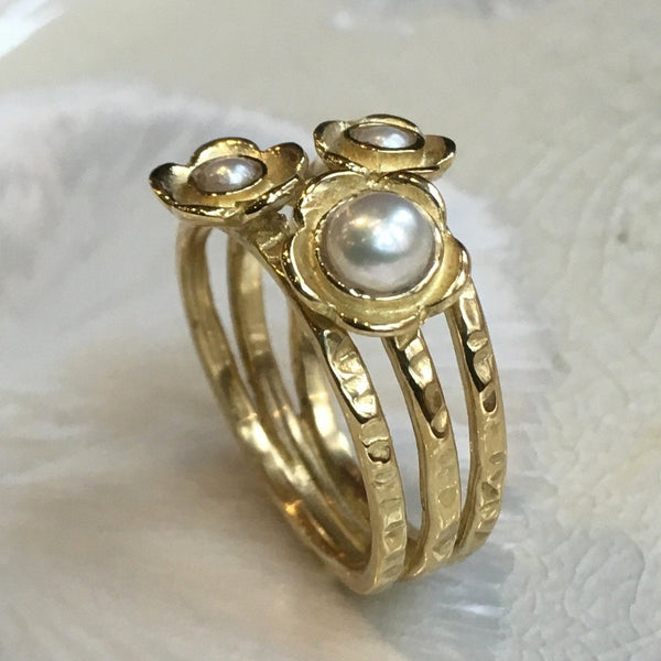 stacking pearls ring