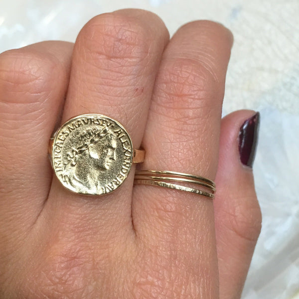 Solid gold Coin ring - My icon RG1493